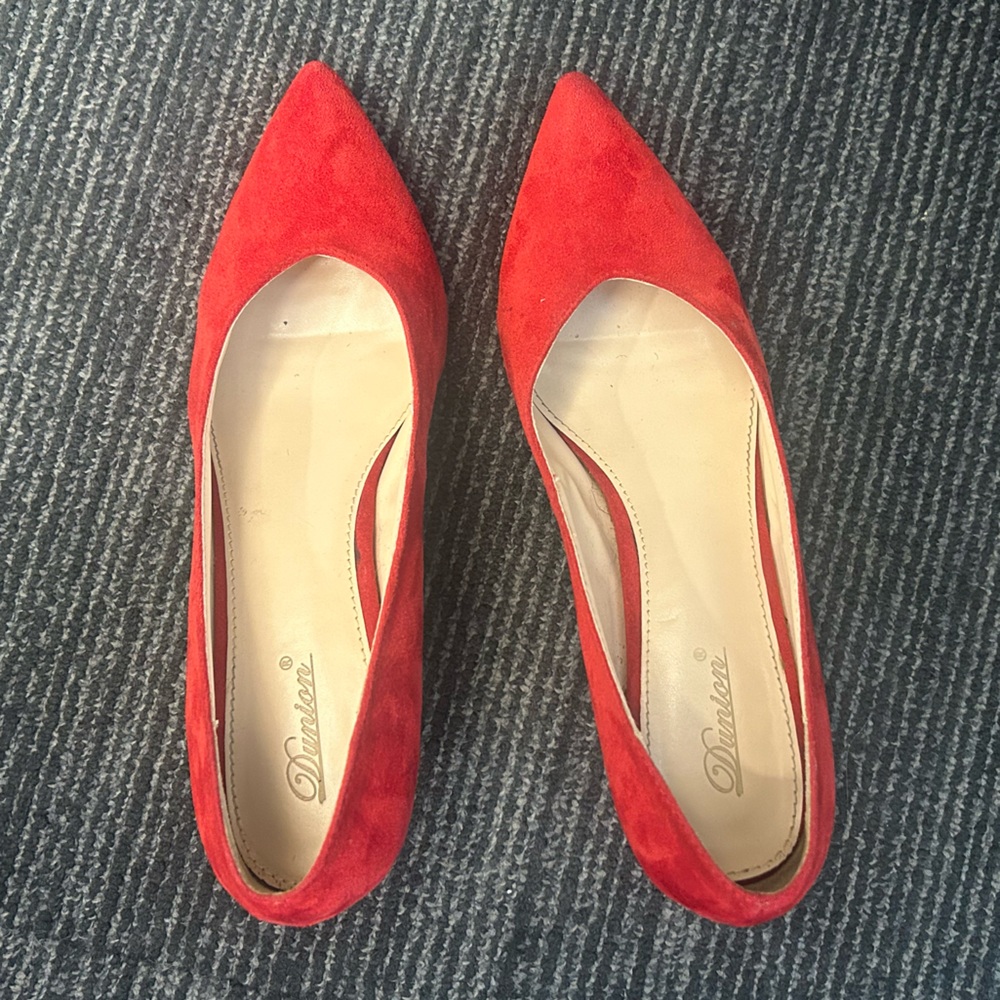 Chic Red Suede Women's Heels